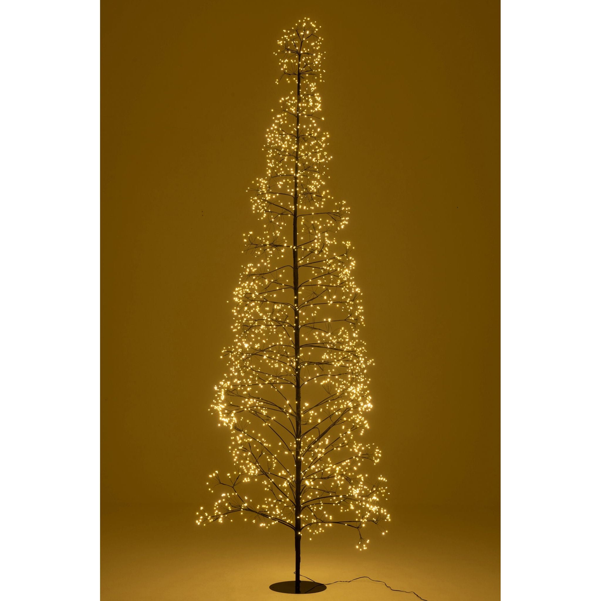 Kerstboom 3000 Led Metaal Zwart Large H300cm van J-Line, zwarte kerstboom van metaal, detail van de takken en afwerking