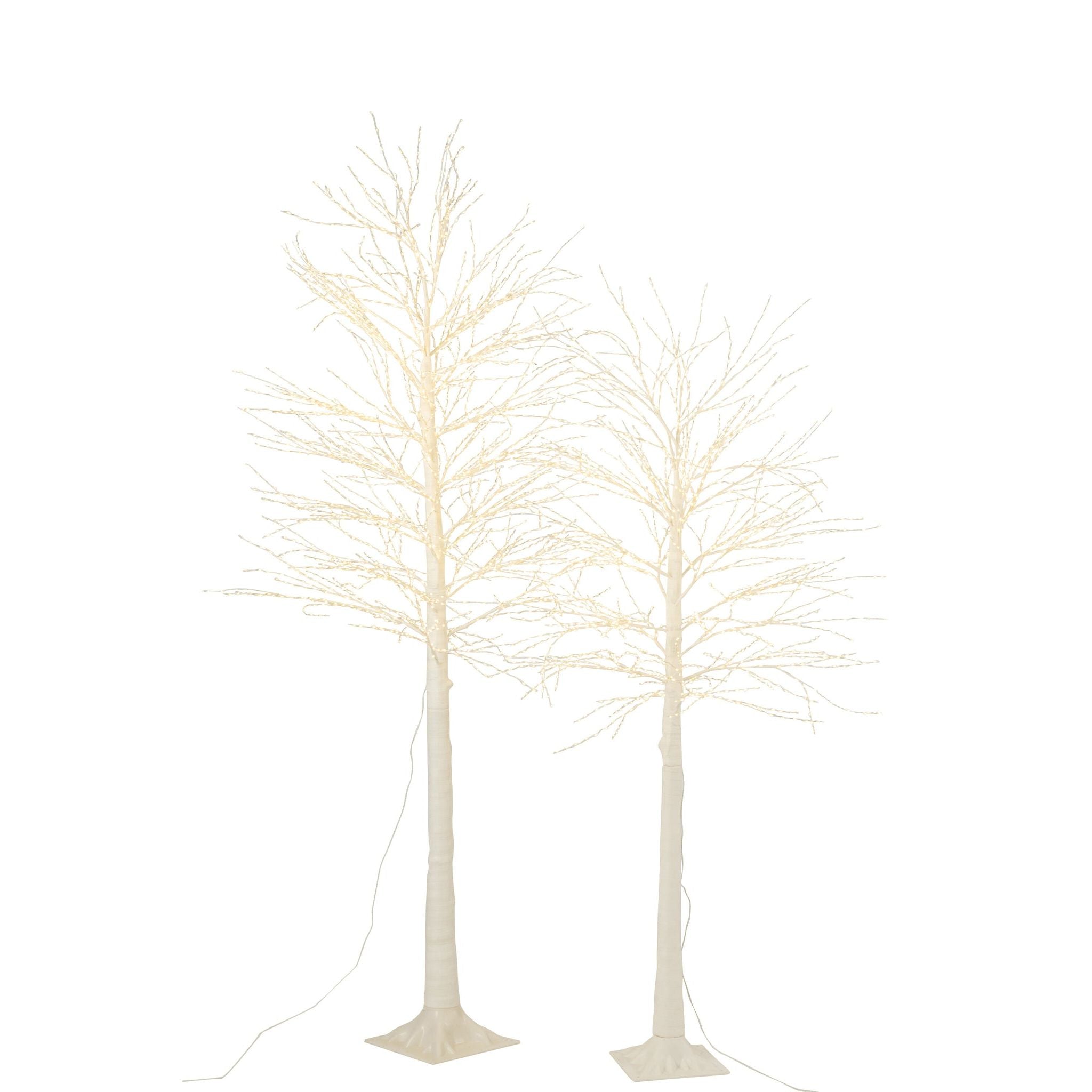 Kerstboom 3000 Led Plastiek Wit Large H210cm van J-Line, witte kerstboom van plastiek, van dichtbij gezien