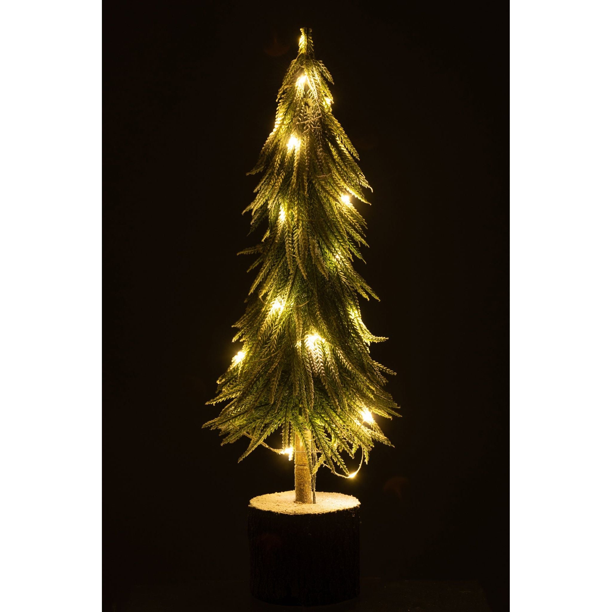Kerstboom A+Led Kunststof Sneeuw Groen Large H60cm van J-Line, in een feestelijk gestylede setting