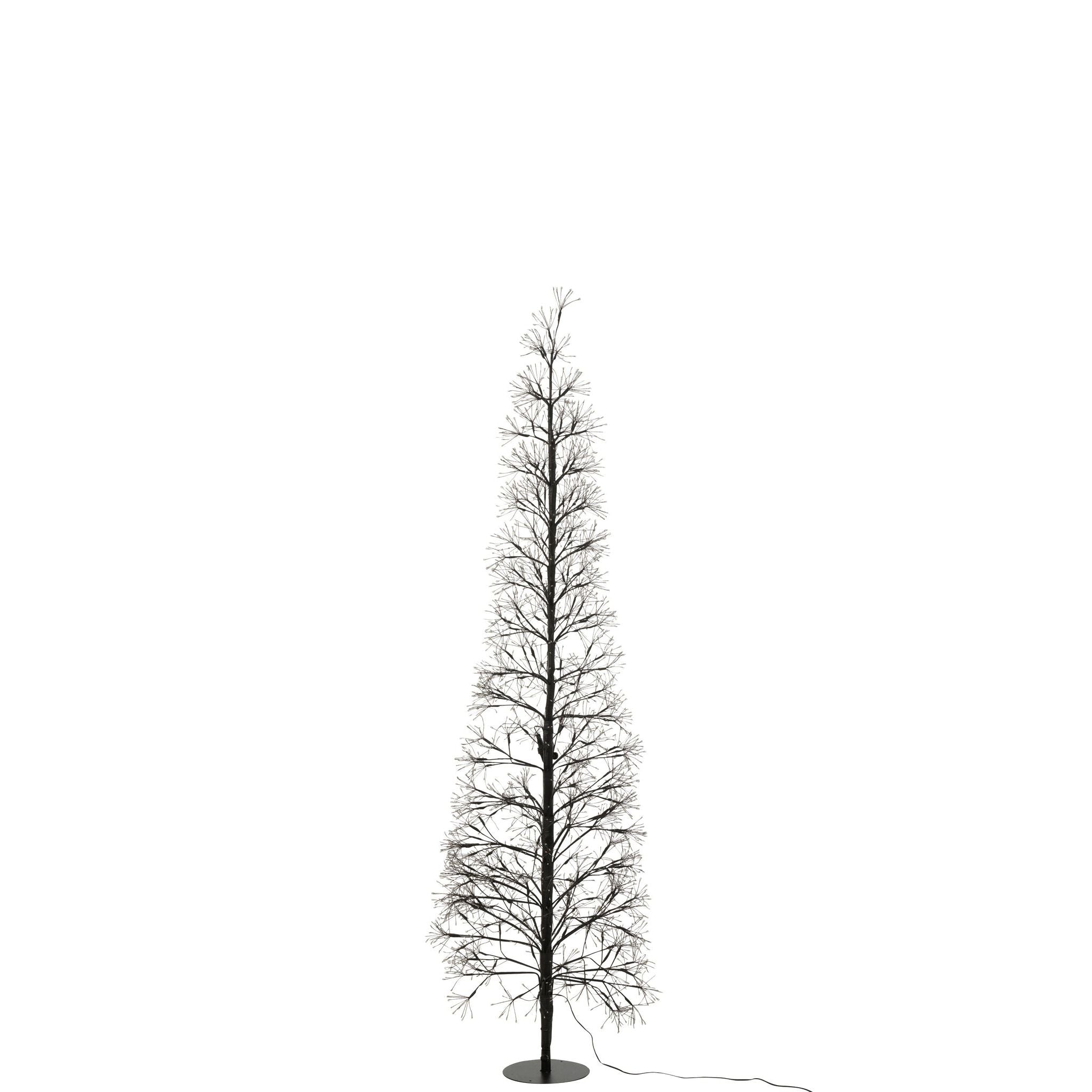 Kerstboom Led Multicolor Lichten Metaal Zwart Large H180cm van J-Line, in een feestelijk gestylede setting