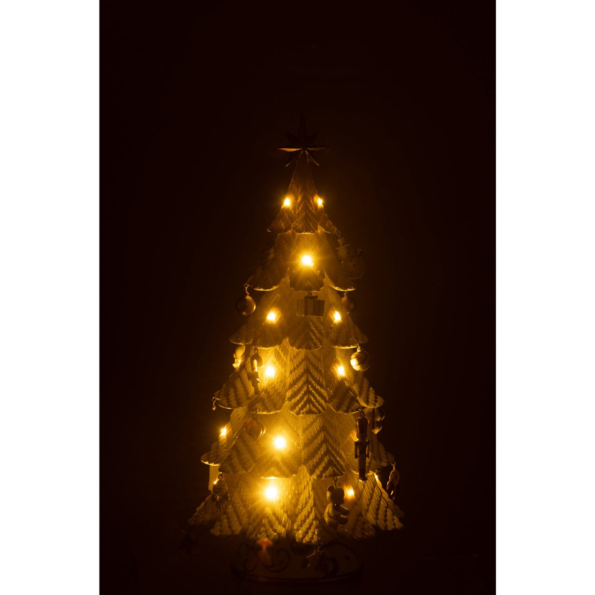 Kerstboom Led Ornamenten Resine Wit/Goud Small H51,5cm j-Line