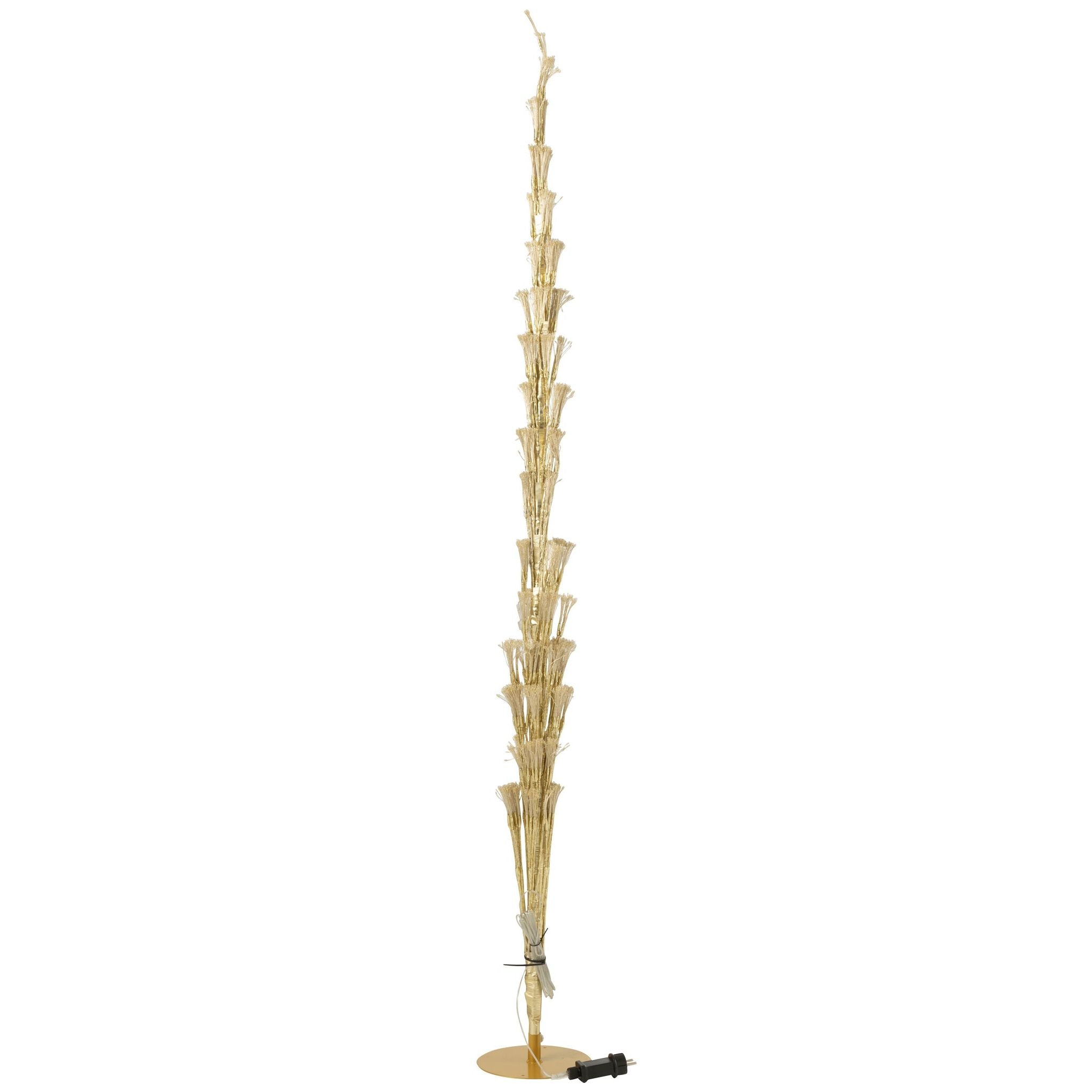 Kerstboom Led Warm Witte Lichten Ijzer Goudkleurig Extra Large H240cm van J-Line, met de decoratie in beeld