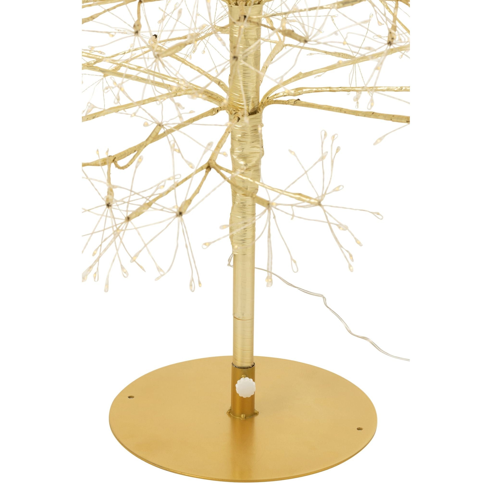 Kerstboom Led Warm Witte Lichten Ijzer Goudkleurig Extra Large H240cm van J-Line, in een feestelijk gestylede setting