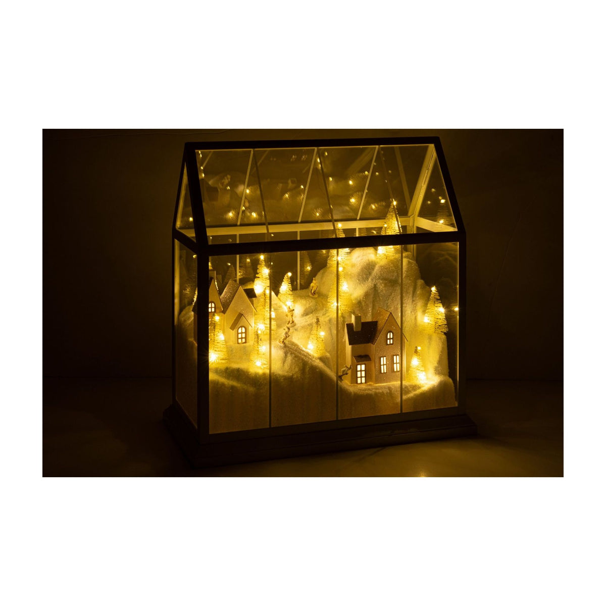 Kerstdorp Led Glas Wit/Goud Large J-Line