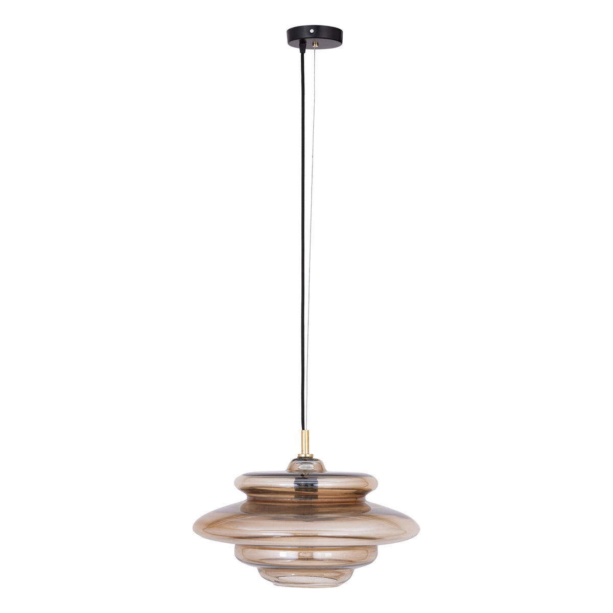 Keylie hanglamp small van PTMD, gelaagde hanglamp van bruin glas