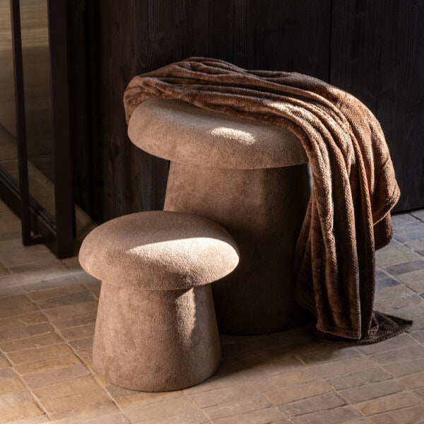 Kruk Paddenstoel Mdf Beige Small - Kruk - J-Line - livinglovely.nl