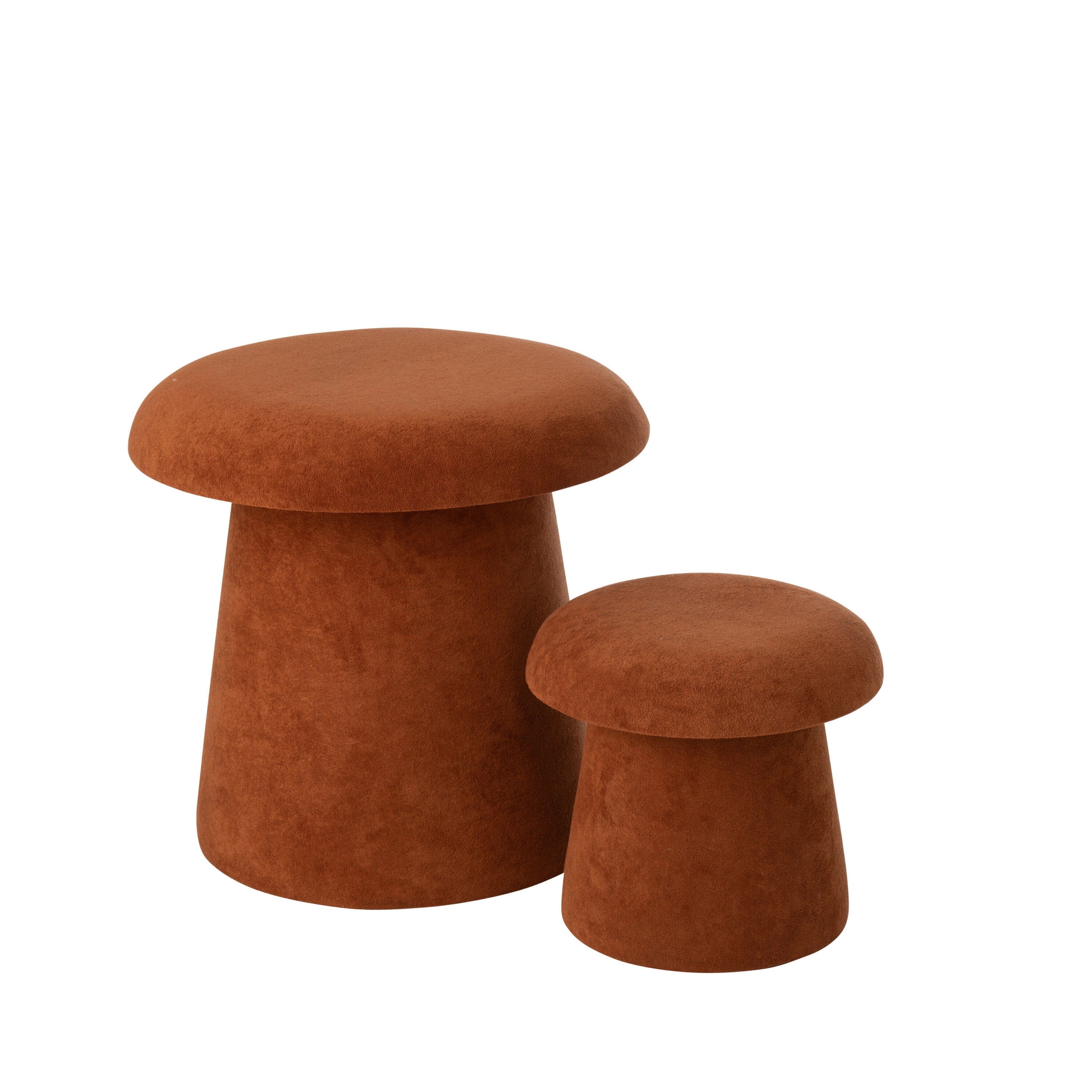 Kruk Paddenstoel Terracotta Set van 2 - Kruk - J-Line - livinglovely.nl