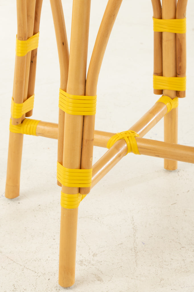 Kruk Rotan Geel/Wit Large - Barkruk - J-Line - livinglovely.nl