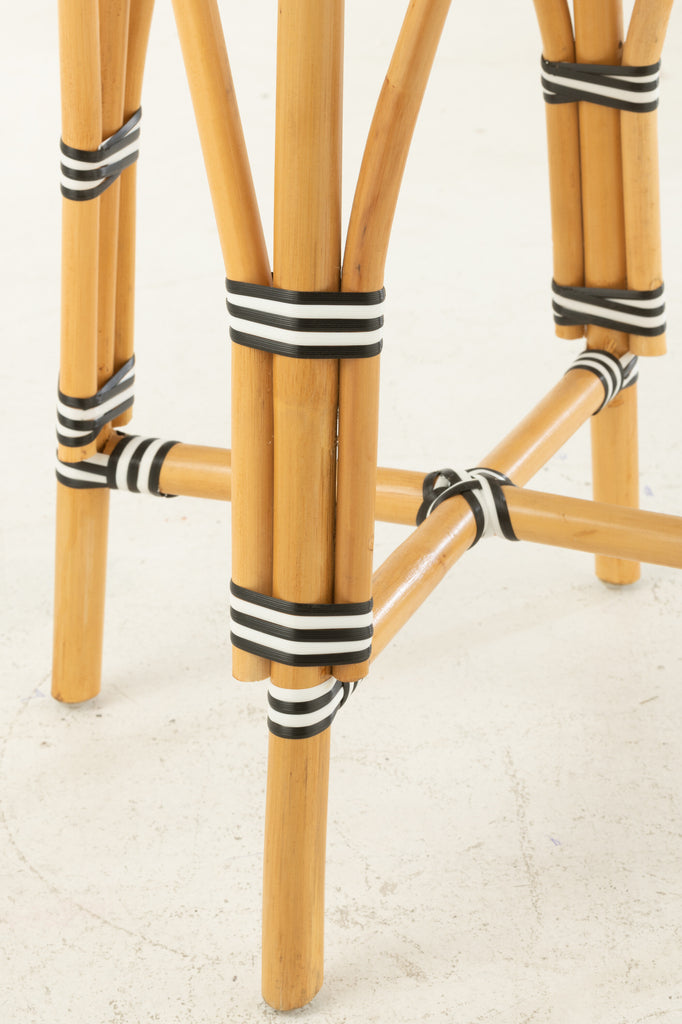 Kruk Rotan Zwart/Wit Large - Barkruk - J-Line - livinglovely.nl