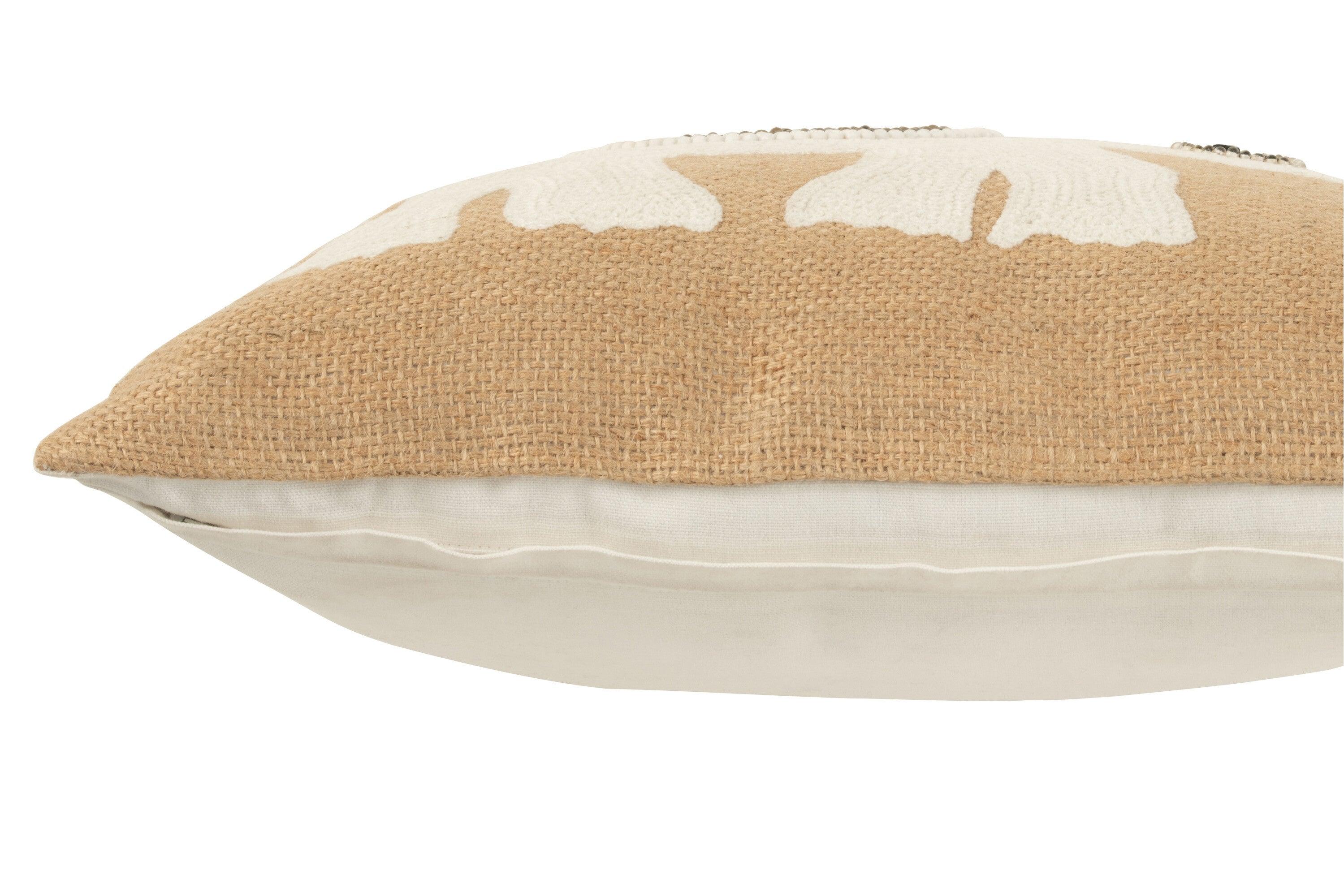 Kussen Olifant Textiel Naturel/Wit Small - Kussen - J-Line - livinglovely.nl