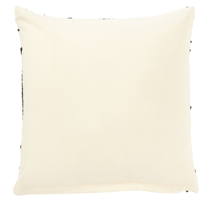 Kussen Vierkant Strepen/Bogen Katoen Wit/Zwart 50x50cm - Kussen - J-Line - livinglovely.nl