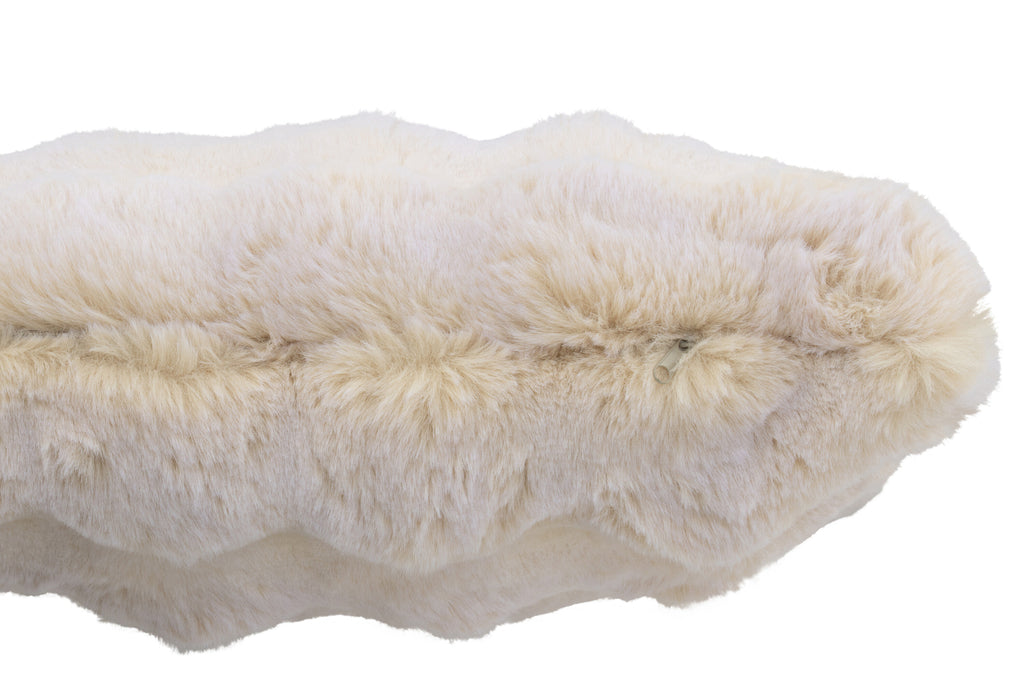 Kussen Wave Polyester Crème 45x45cm - kussen - J-Line - livinglovely.nl