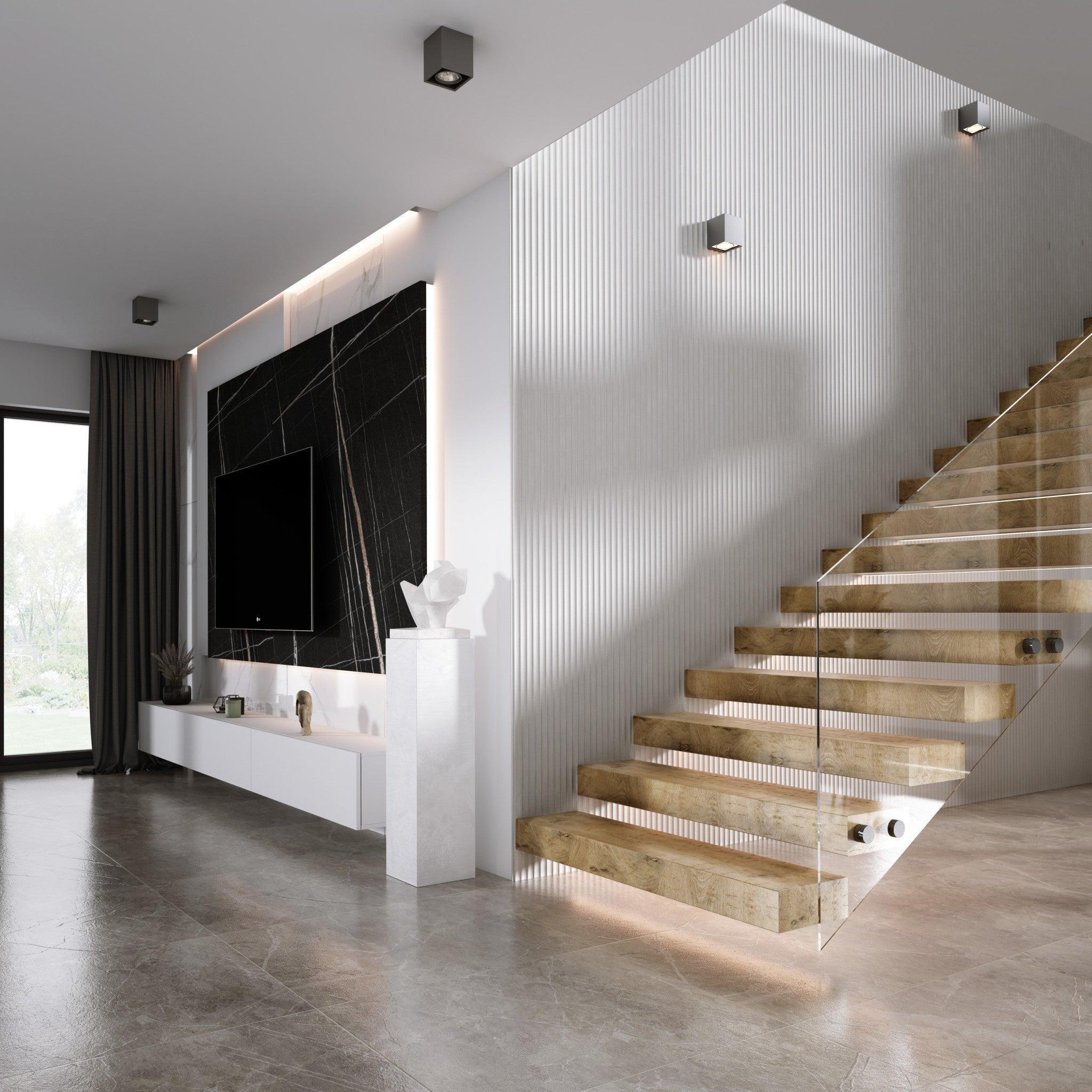 Lamelio 3D wandpaneel - Onda Grijs - Lamelio - Lamelio - livinglovely.nl