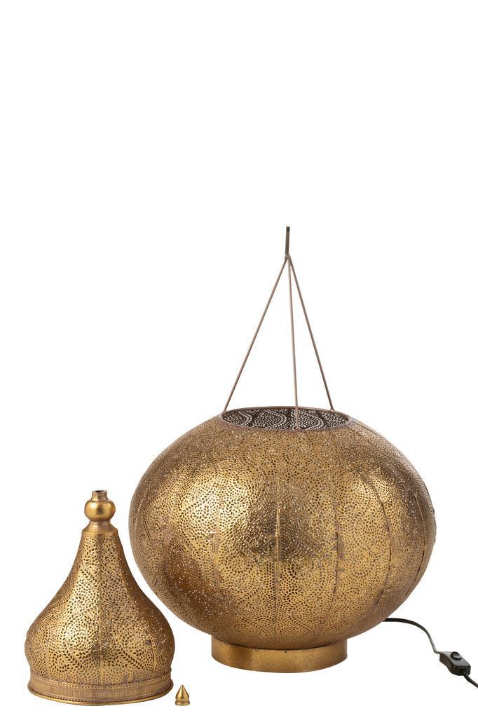 Lamp Aladin Metaal Goud Small - Tafellamp - J-Line - livinglovely.nl
