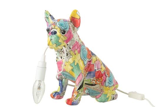 Lamp Bulldog Pop-Art Polyresine , Tafellamp , J-Line , livinglovely.nl