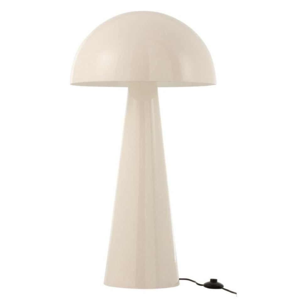 Lamp Paddenstoel Metaal Blinkend Wit Extra Large - Tafellamp - J-Line - livinglovely.nl