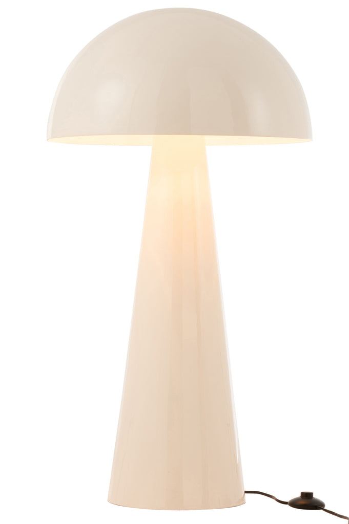 Lamp Paddenstoel Metaal Blinkend Wit Extra Large - Tafellamp - J-Line - livinglovely.nl