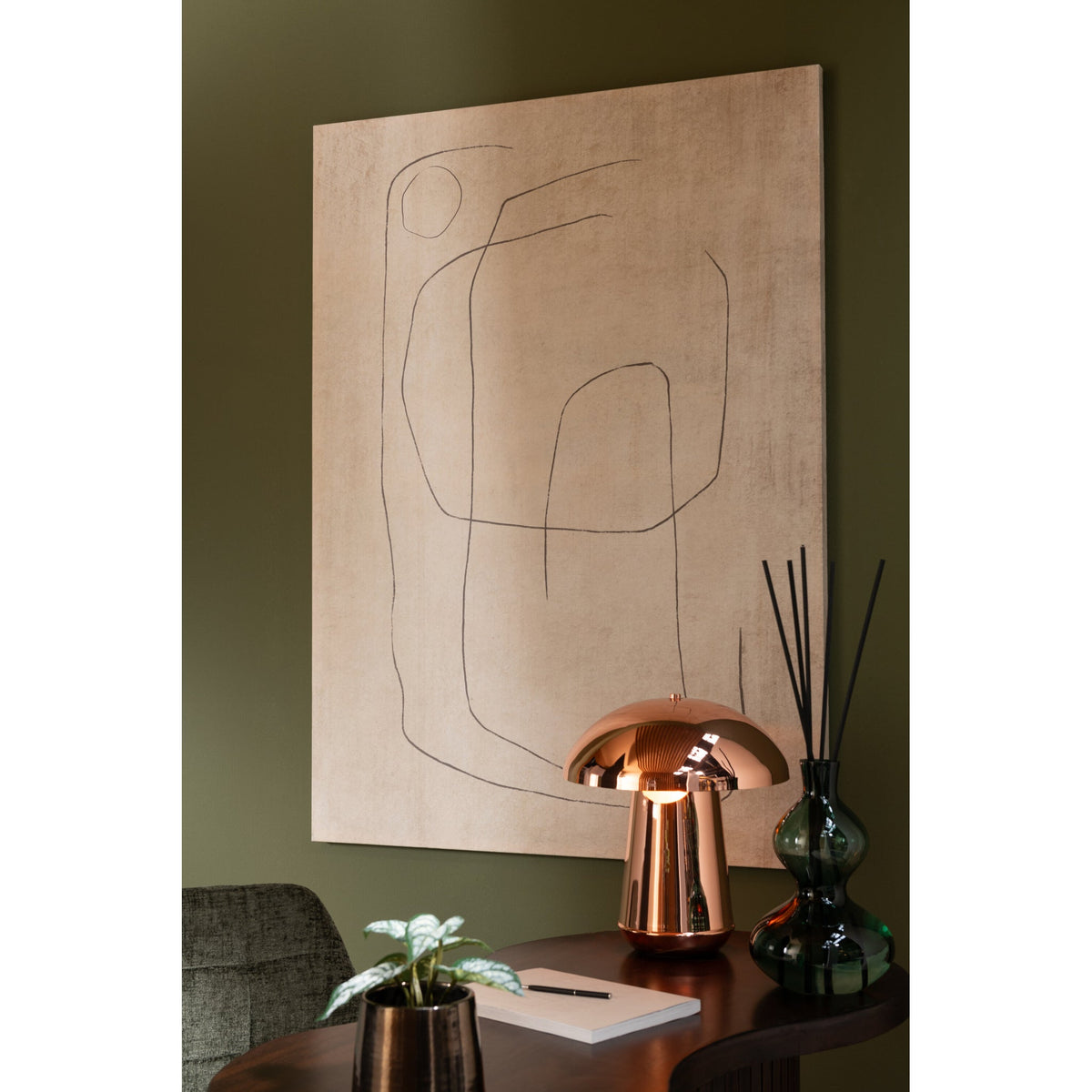 Lamp Paddenstoel Metaal Koper J-Line