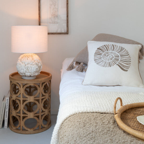 Lamp Schelp Wit Small - Tafellamp - J-Line - livinglovely.nl