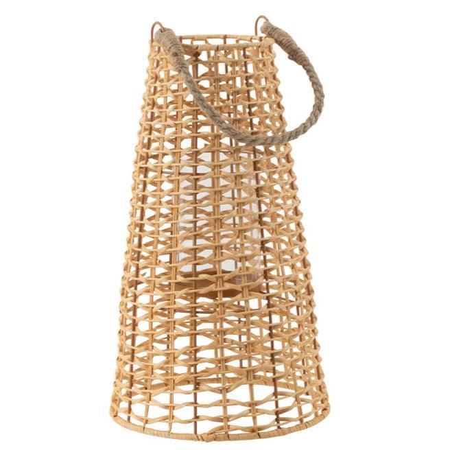 Lantaarn Anais Rotan Natural Small - Lantaarn - J-Line - livinglovely.nl