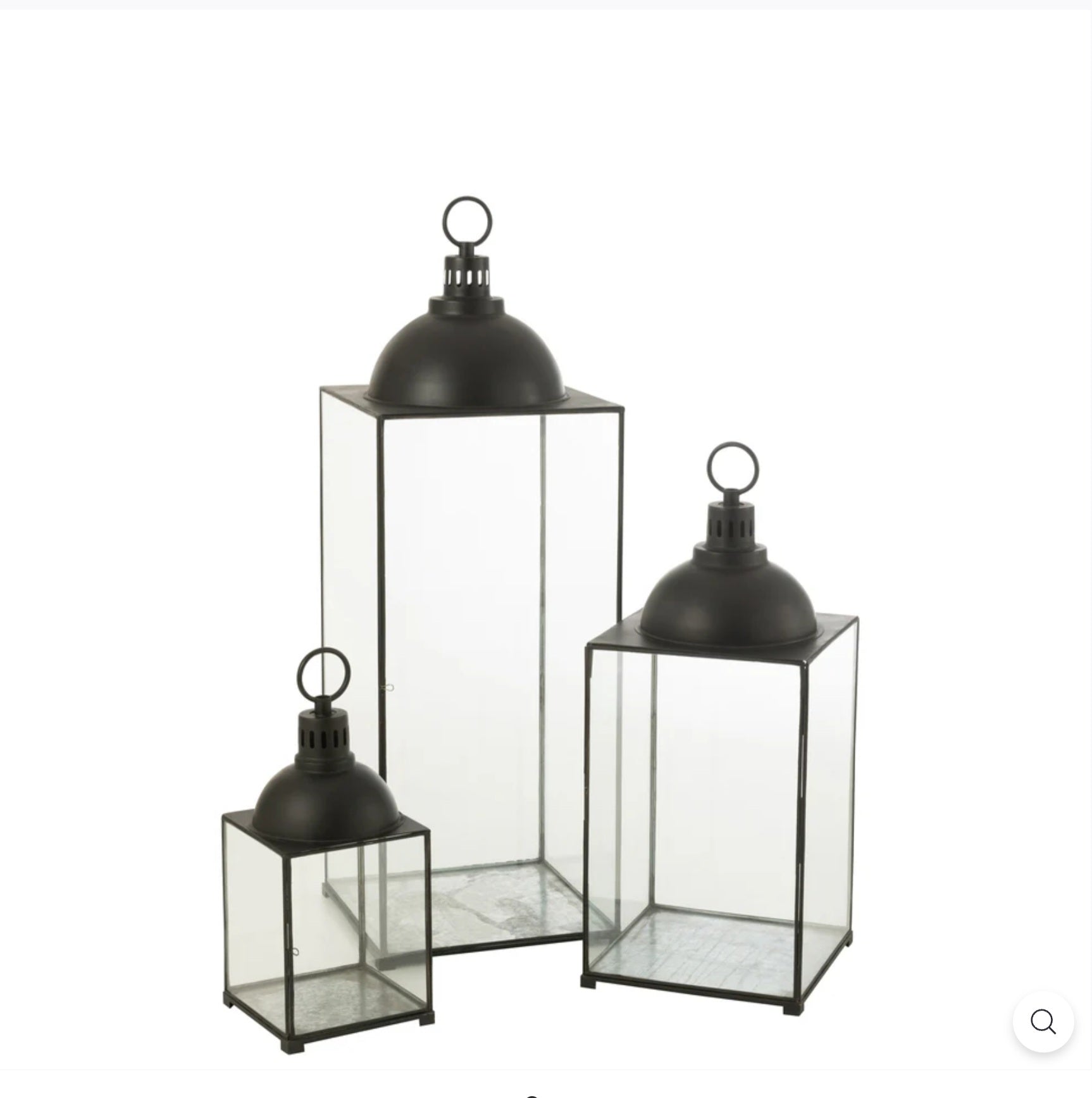 Lantaarn Hagrid Glas/Ijzer Zwart Large - Lantaarn - J-Line - livinglovely.nl