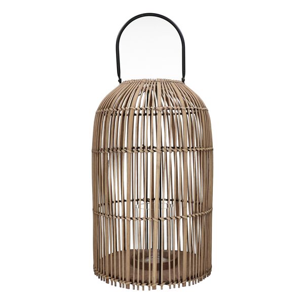 Lantaarn ODIN - Rotan / Glas - DIA 30 x H 48 cm - Naturel Pomax - Lantaarn - Pomax - livinglovely.nl