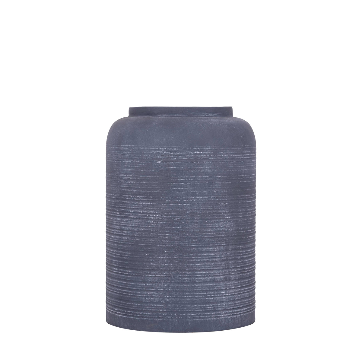 Lavada pot medium van PTMD, hoge antracietkleurige plantenpot van plaatijzer