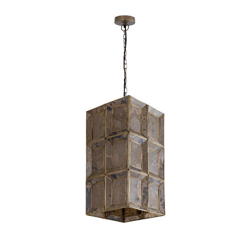 Layra Brass Stone Veneer Hanging Lamp Antique PTMD - Hanglamp - PTMD - livinglovely.nl