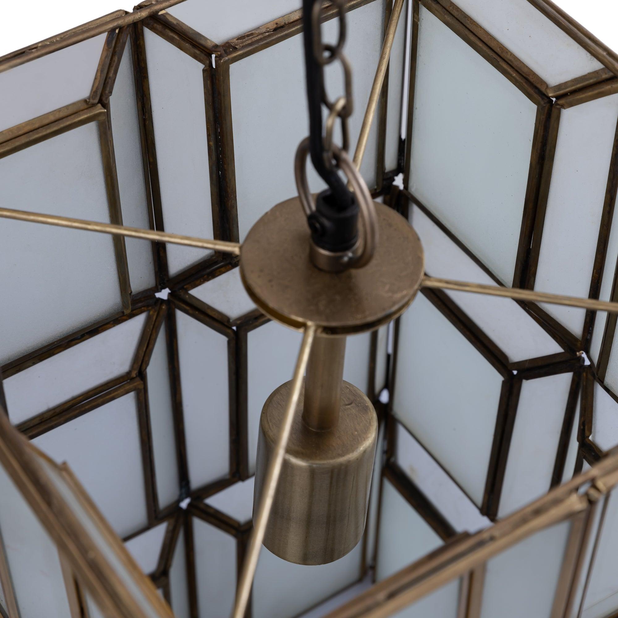 Layra White Milk Glass Hanging Lamp Antique PTMD - Hanglamp - PTMD - livinglovely.nl