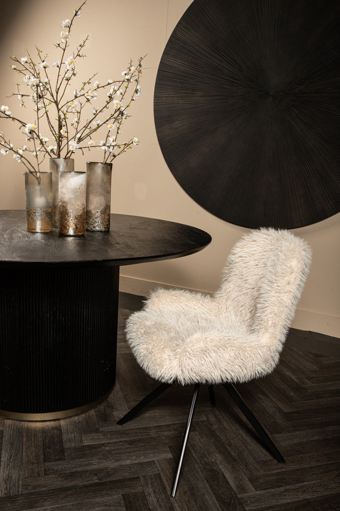 Leander Dining Chair Hair Beige PTMD - Eetkamerstoel - PTMD - livinglovely.nl