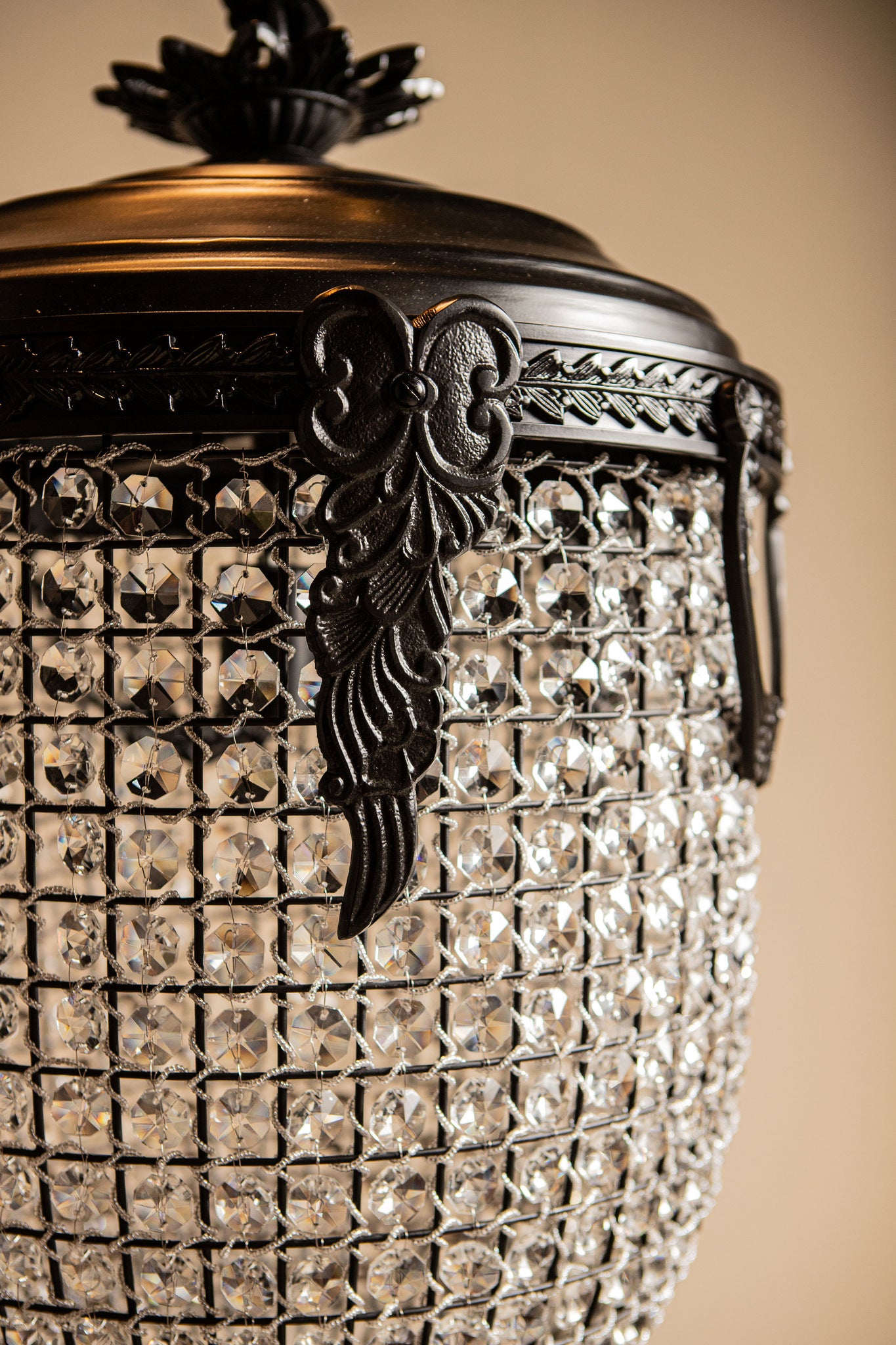 Lidde Crystal Oval Chandelier Lamp Classic S 37x37x70cm PTMD - Hanglamp - PTMD - livinglovely.nl