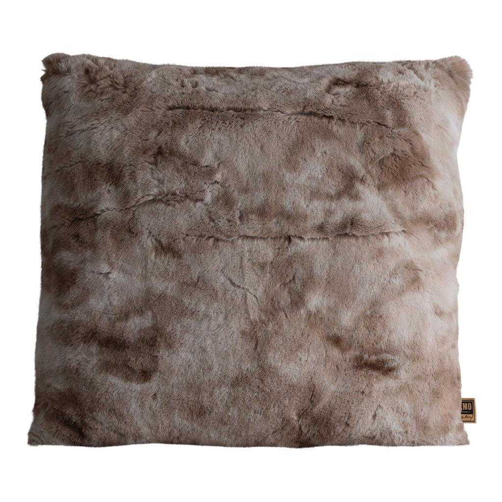 Linde Beige faux fur cushion square L PTMD - Kussen - PTMD - livinglovely.nl