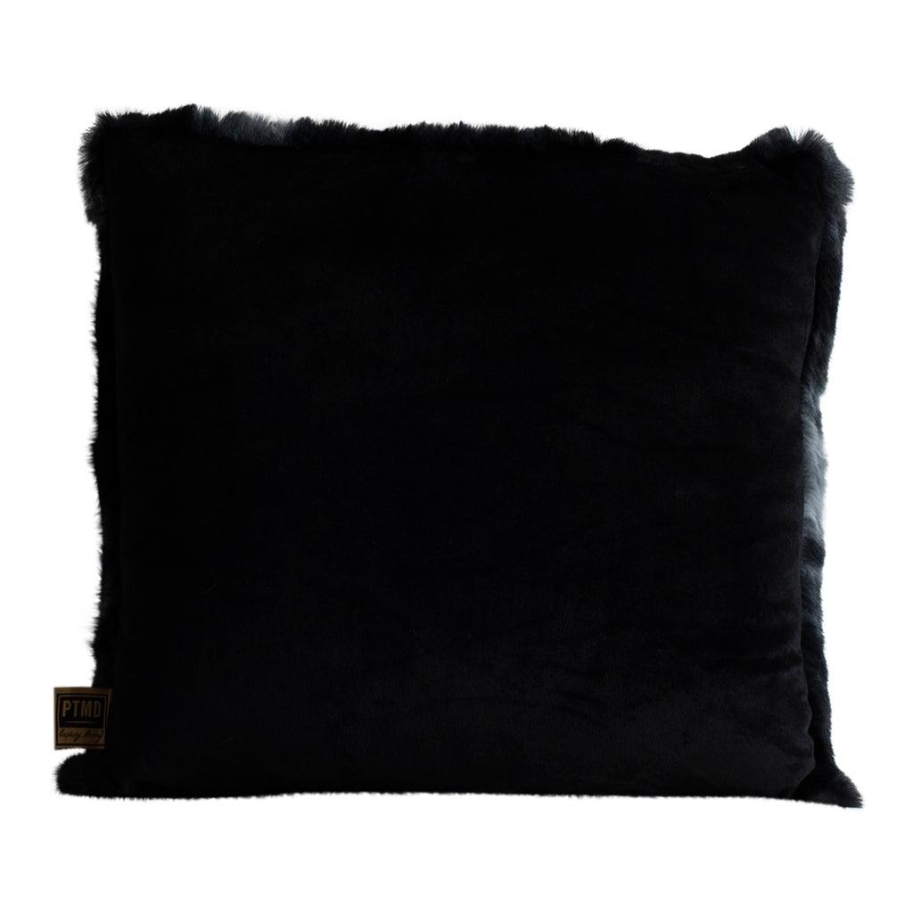 Linde Black faux fur cushion square S PTMD - Kussen - PTMD - livinglovely.nl