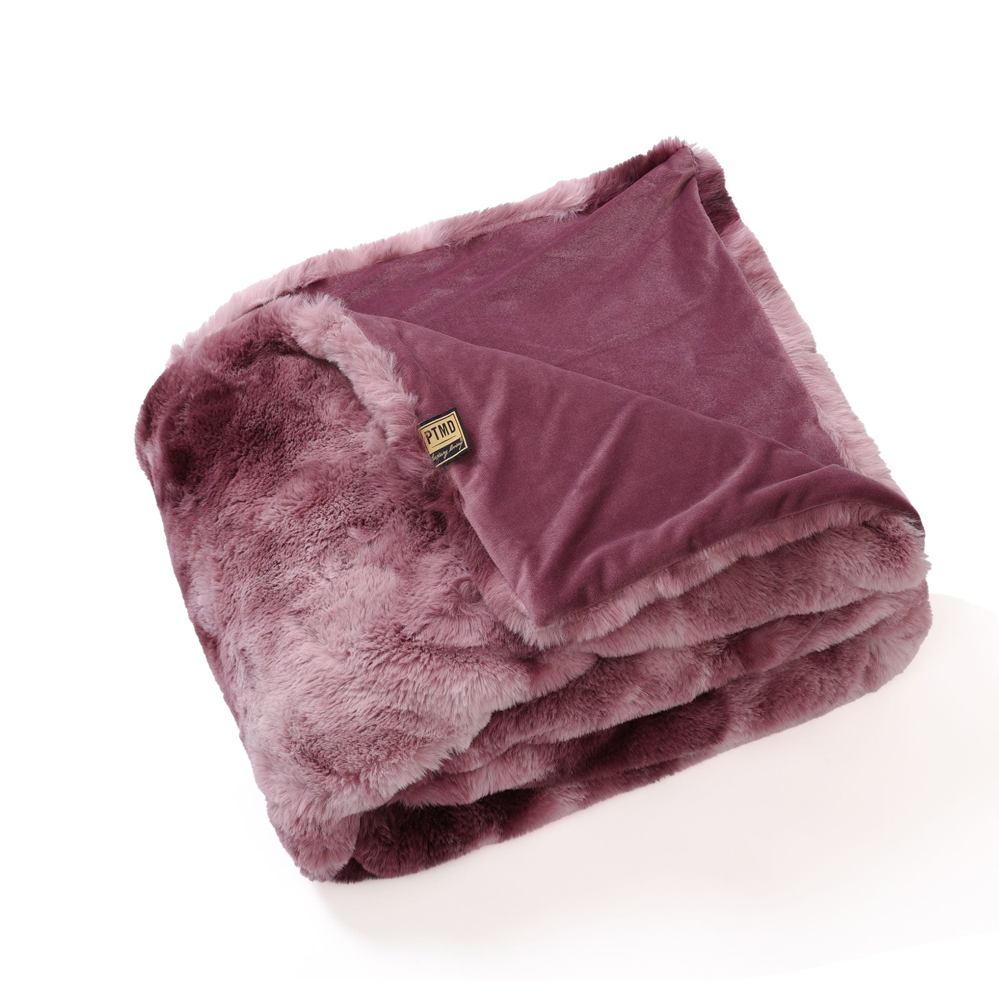 Linde Burgundy Faux Fur Plaid In Giftbox 150 X 200 PTMD - Poef - PTMD - livinglovely.nl