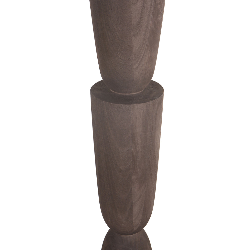 Lorinne Brown mango wood layered floor lamp base PTMD - Vloerlamp - PTMD - livinglovely.nl