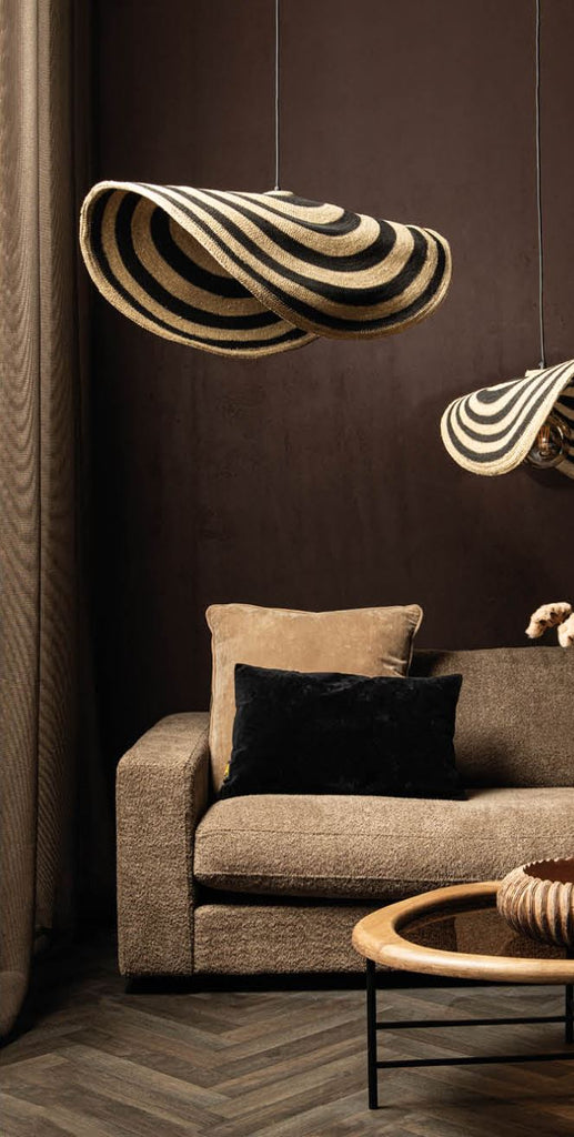 Loulou Natural Seagrass Wavy Hanglamp Small PTMD - Hanglamp - PTMD - livinglovely.nl