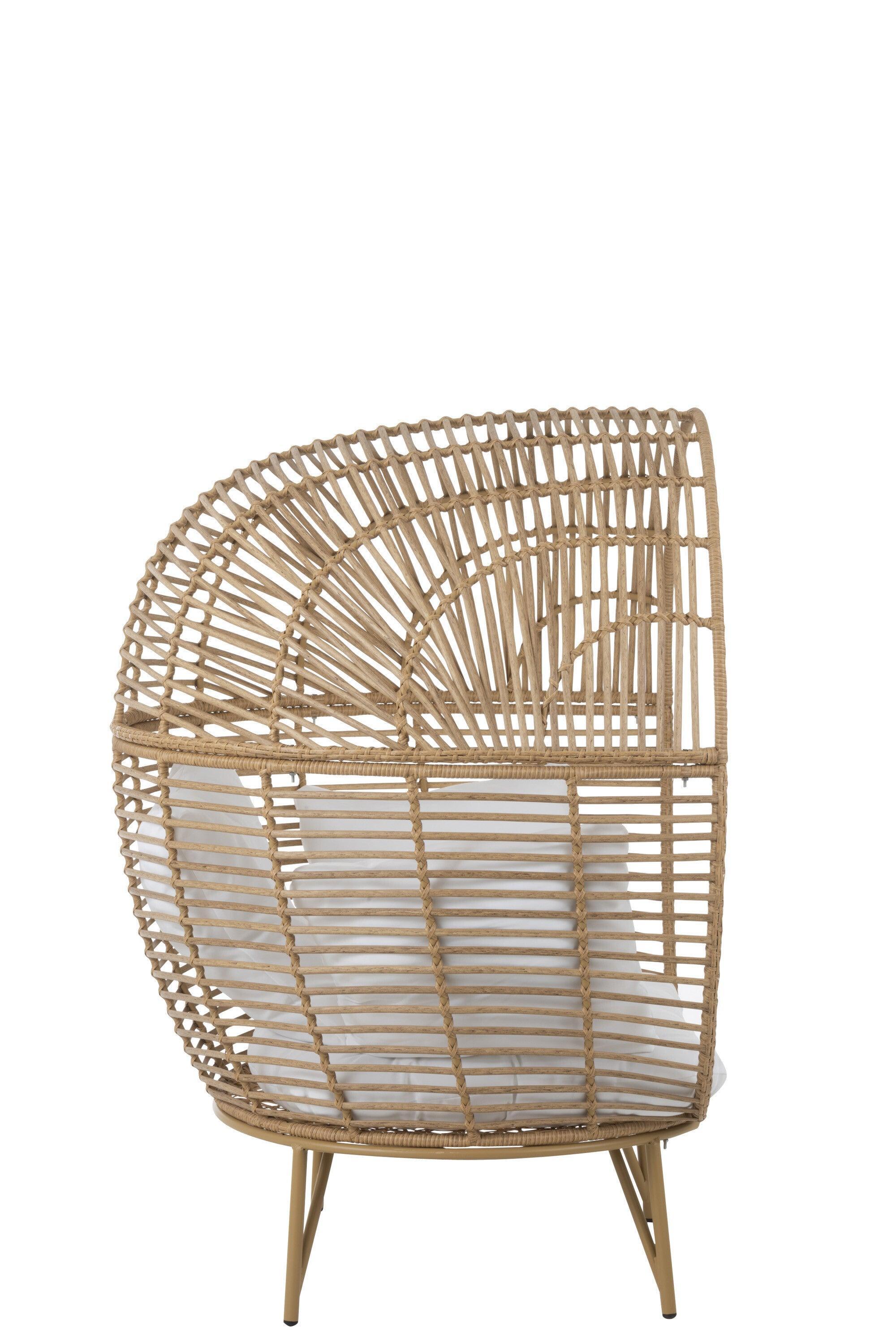 Loungestoel Ovaal Staal Naturel 115x110x148cm - Outdoor loungestoel - J-Line - livinglovely.nl