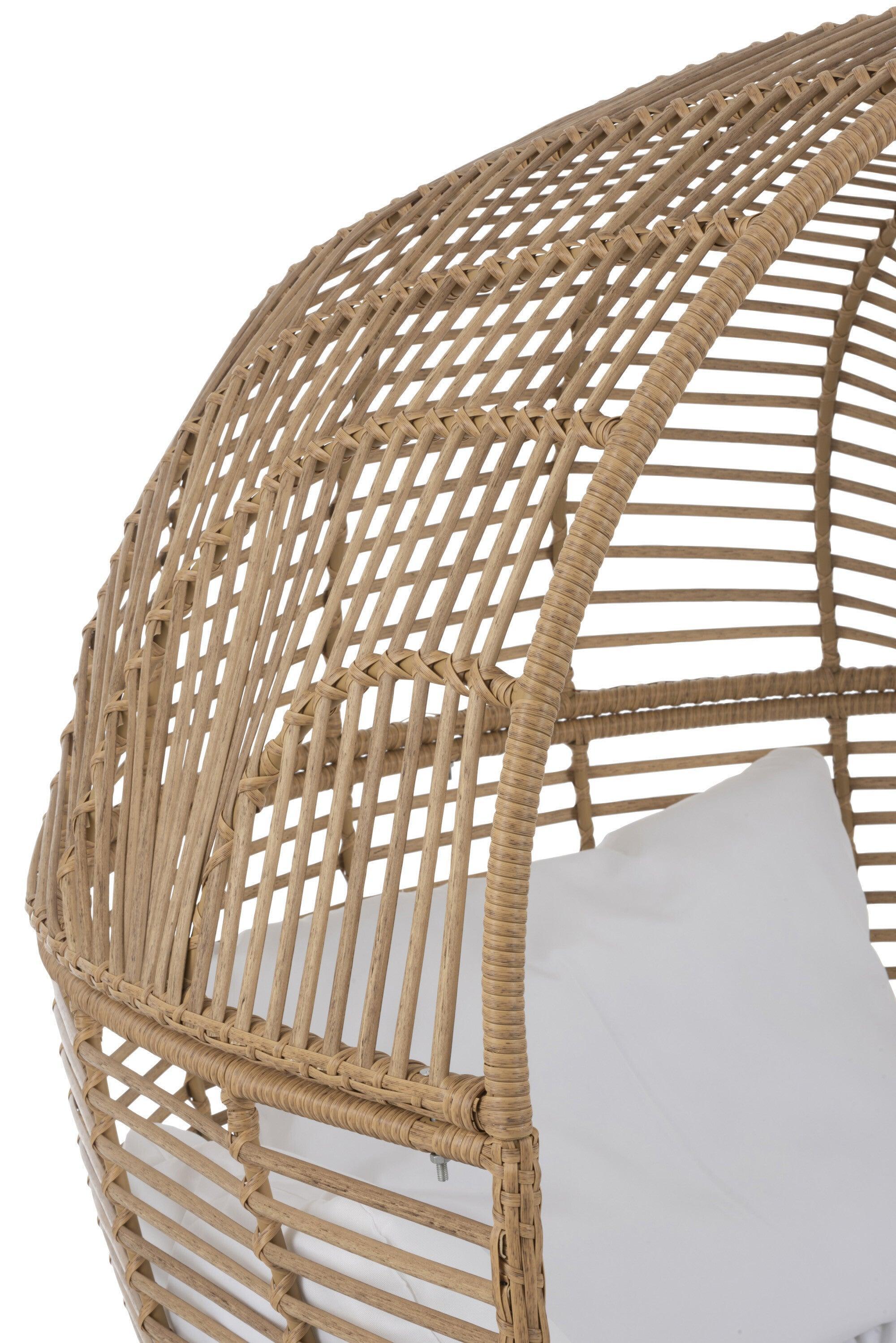 Loungestoel Ovaal Staal Naturel 115x110x148cm - Outdoor loungestoel - J-Line - livinglovely.nl