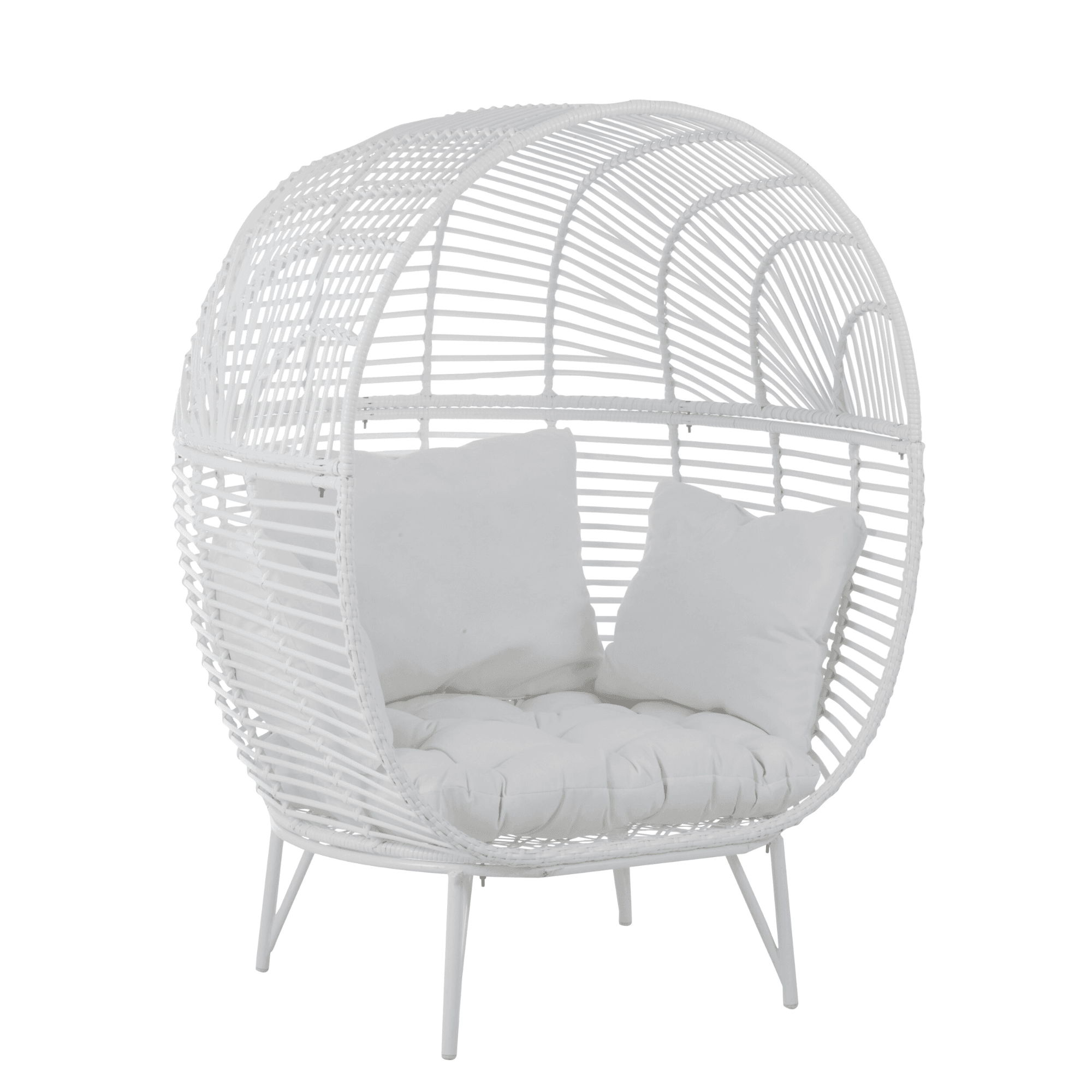 Loungestoel Ovaal Staal Wit - Outdoor loungestoel - J-Line - livinglovely.nl