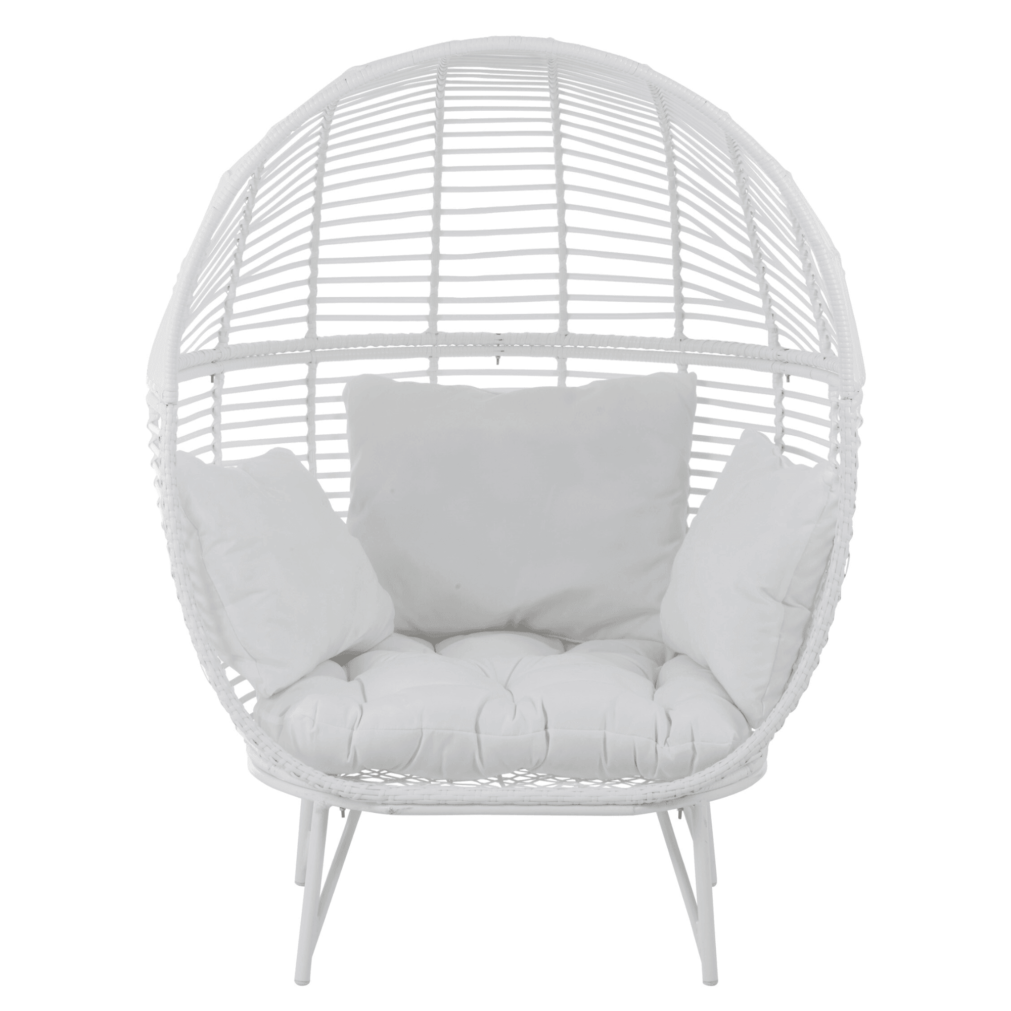 Loungestoel Ovaal Staal Wit - Outdoor loungestoel - J-Line - livinglovely.nl