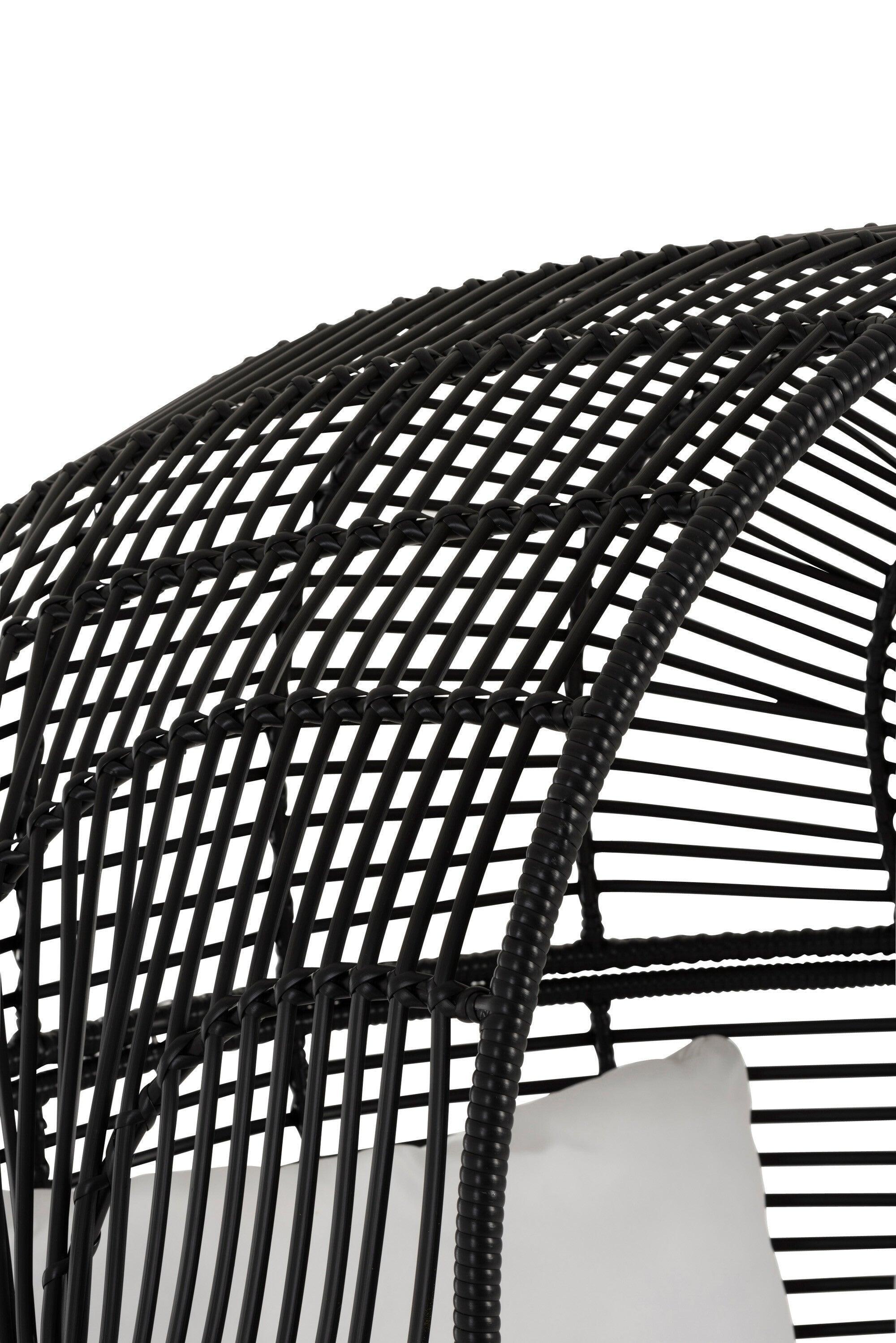 Loungestoel Ovaal Staal Zwart - Outdoor loungestoel - J-Line - livinglovely.nl