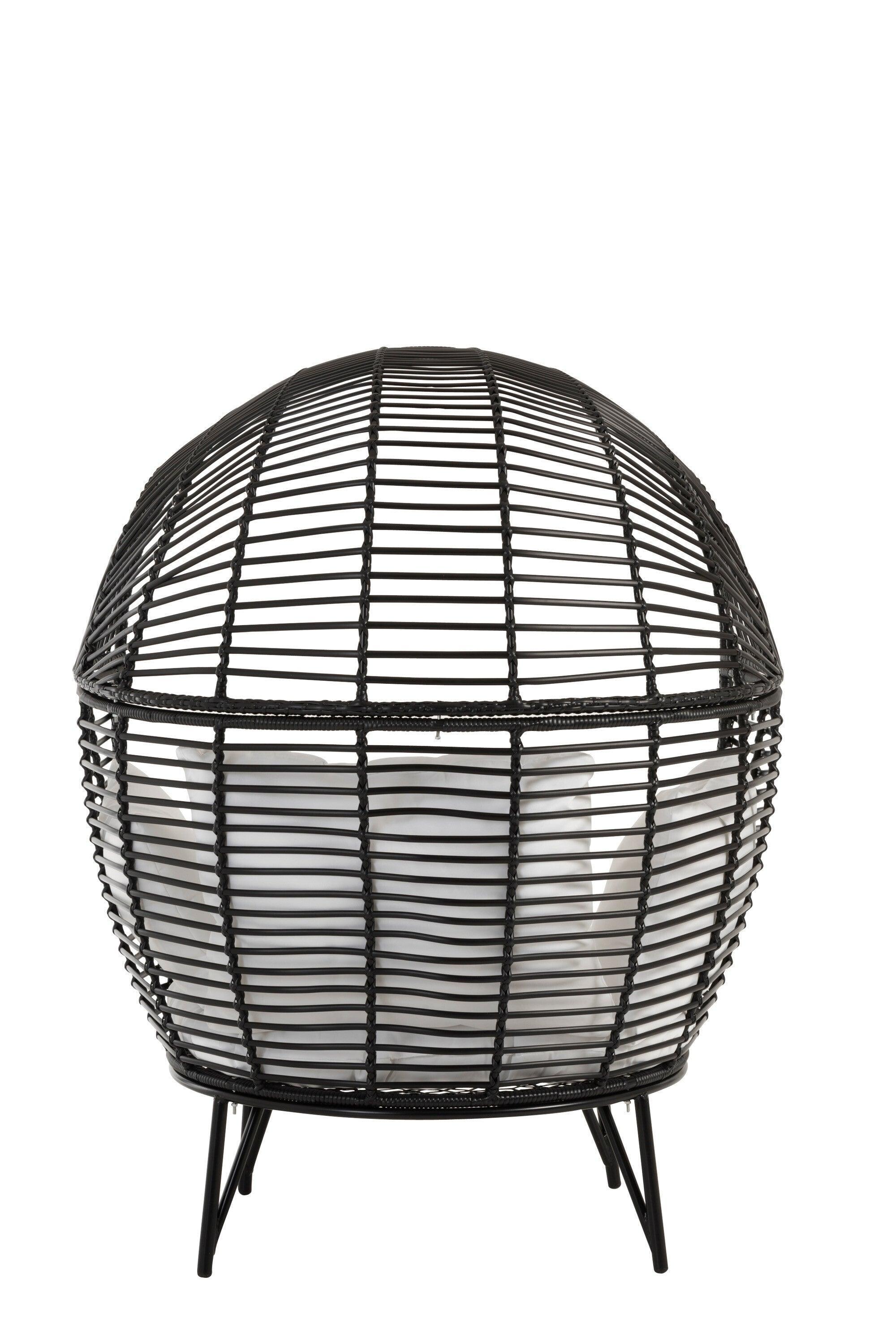 Loungestoel Ovaal Staal Zwart - Outdoor loungestoel - J-Line - livinglovely.nl