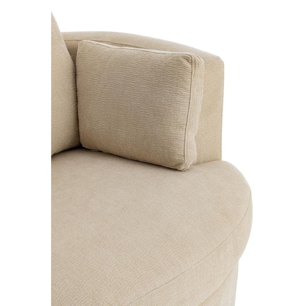 Loungestoel Swivel Populierenhout / Schuim Beige - J-Line