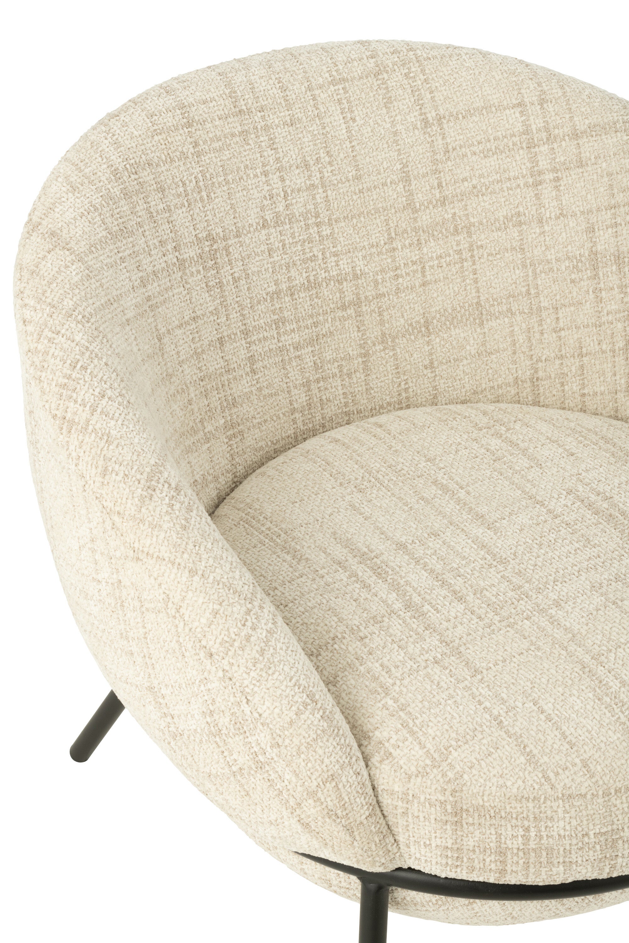Loungstoel + krukje Napoli Beige J-Line - Loungestoel - J-Line - livinglovely.nl