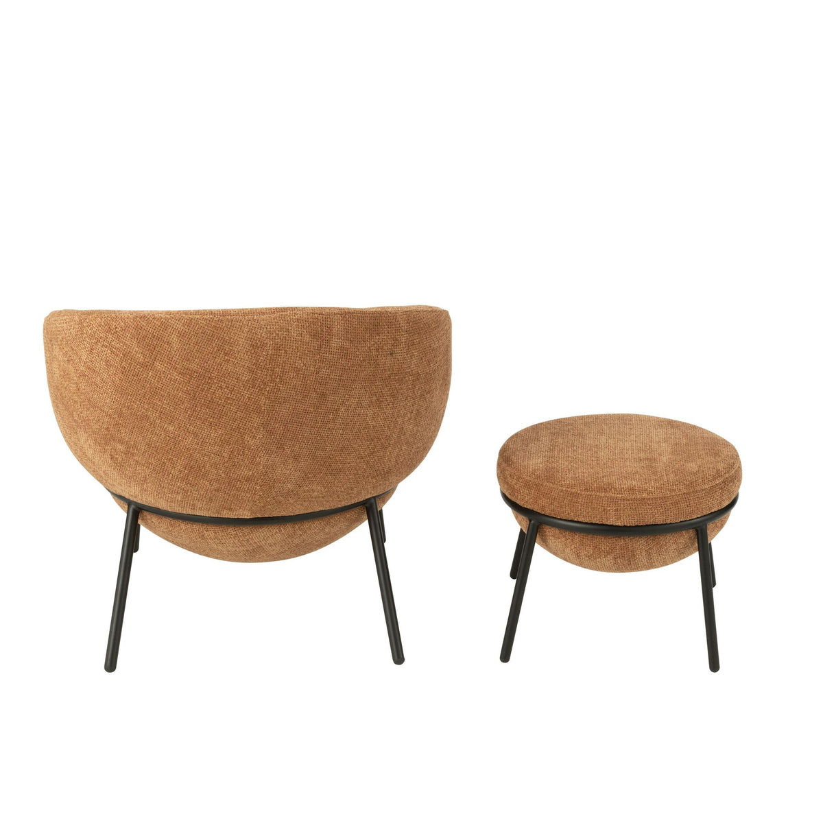Loungstoel + krukje Napoli Terracotta J-Line
