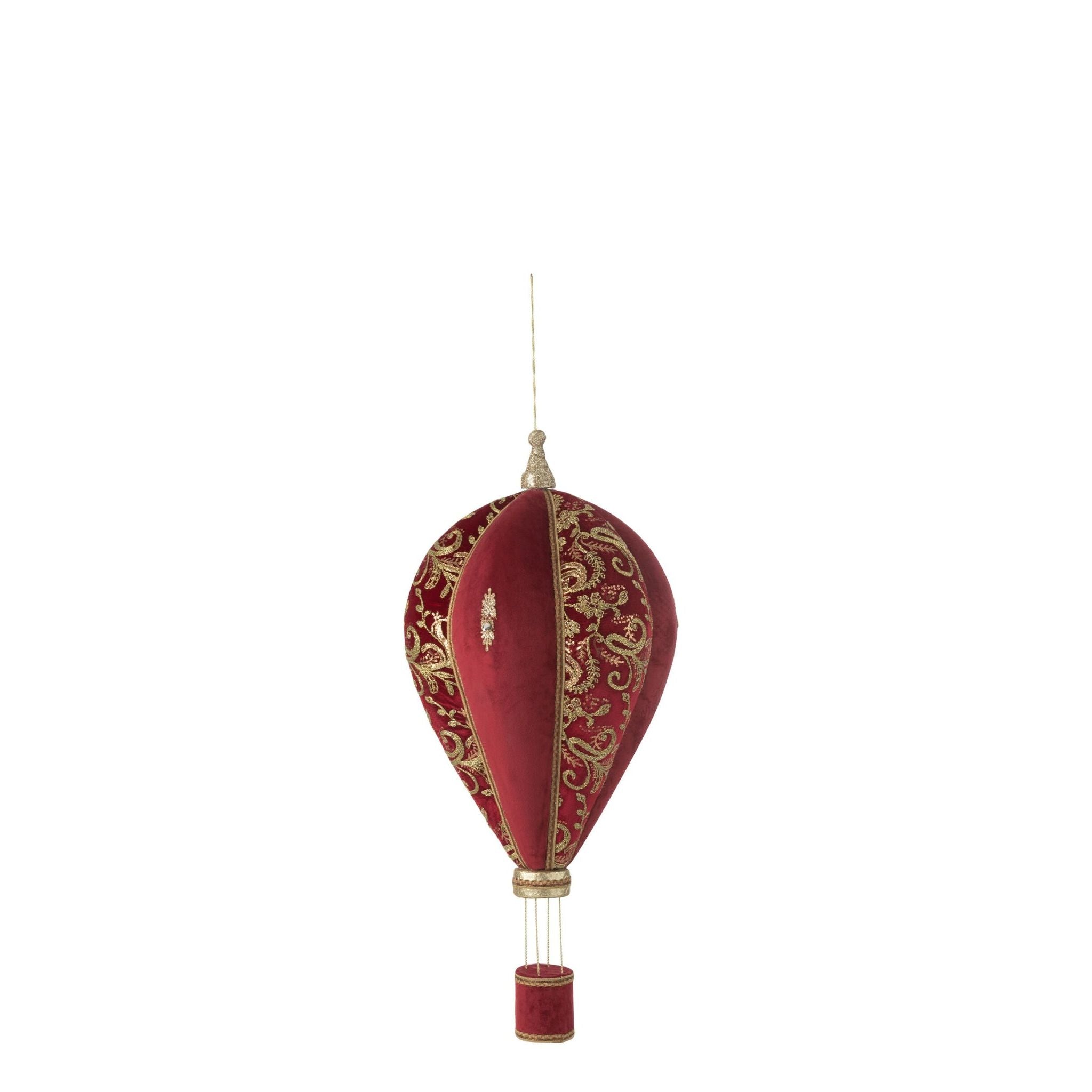 Luchtballon Decoratie Rood/Goud Medium Ø41cm x H90cm J-Line