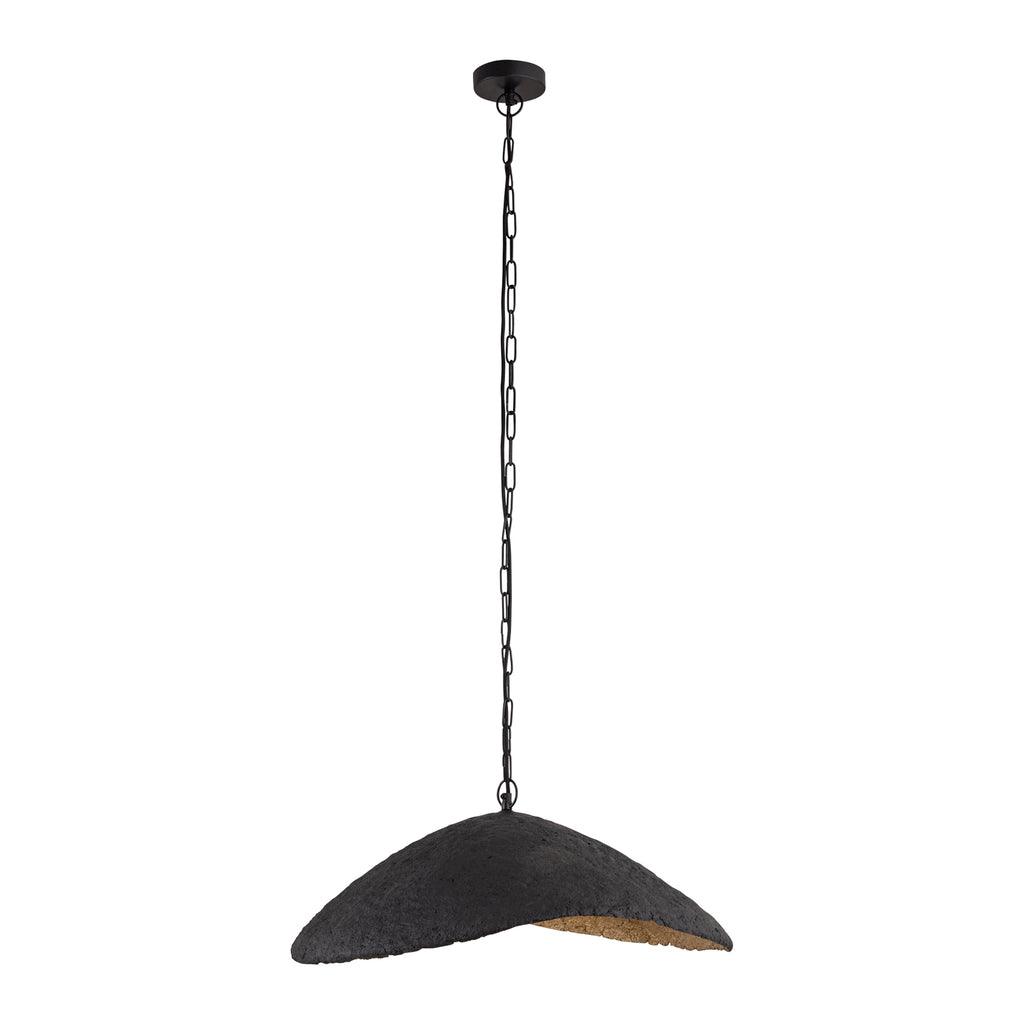 Majid Black Paper Mache Wave Lamp PTMD - Hanglamp - PTMD - livinglovely.nl