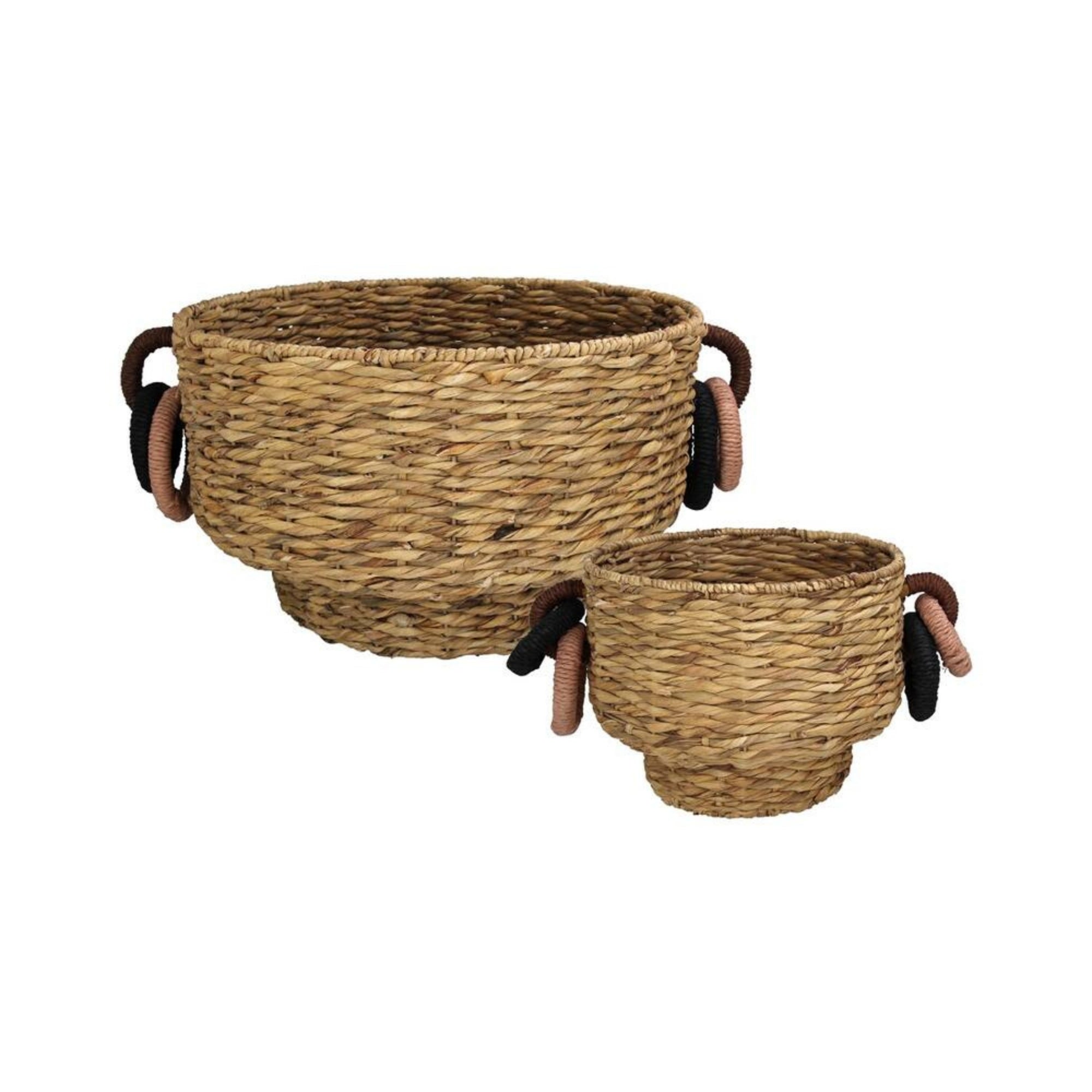 Mand Waterhyacint Naturel Set van 2 59x48x30cm - Mand - Living Lovely - livinglovely.nl
