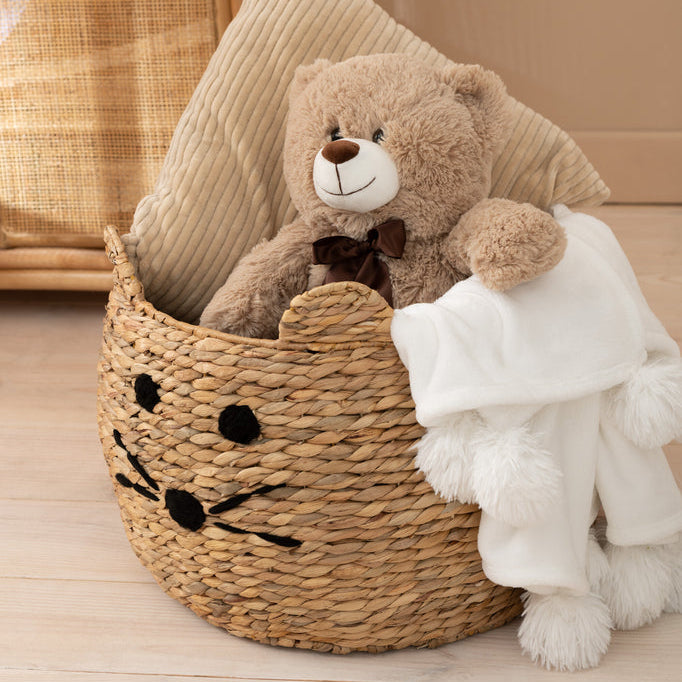 Manden Kat Waterhyacinth Naturel Set van 2 - Mand - J-Line - livinglovely.nl