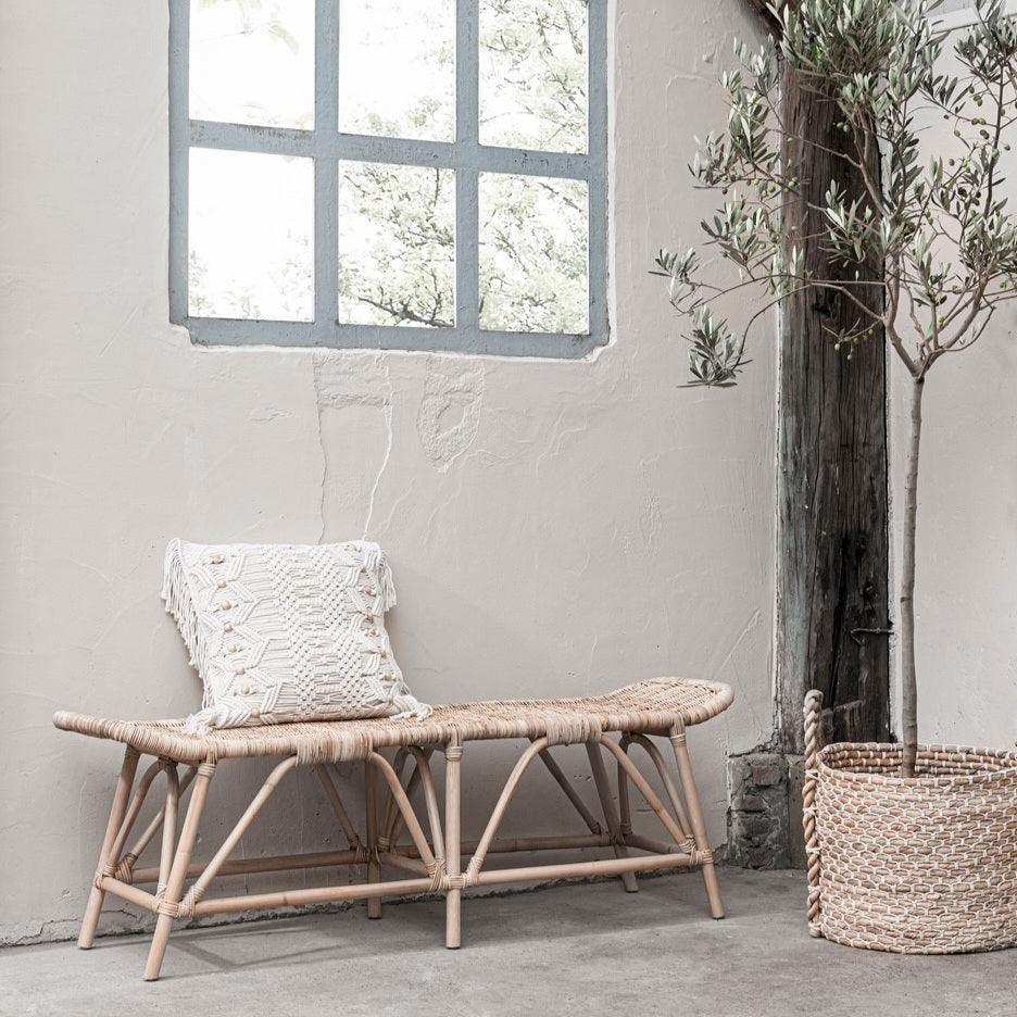 Manden Patio van MUST Living, detail van het gevlochten abaca met katoenen touwafwerking